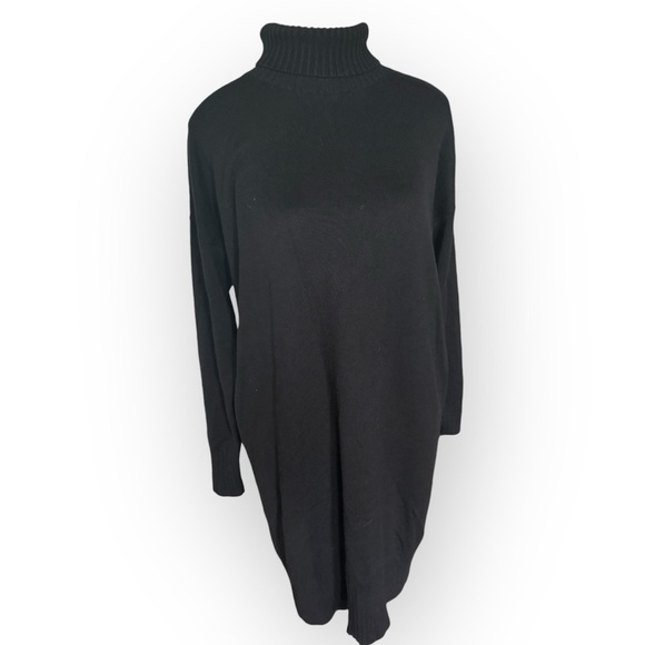 Lululemon Athletica Softer Still Turtleneck Pullover Dress Black S Cashlu™ Knit - Picture 2 of 12